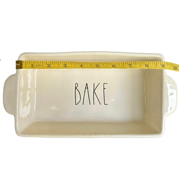 Rae Dunn BAKE Baking Dish Pan White Black Large Letters Dimples NWT 2017 OG - Picture 14 of 17